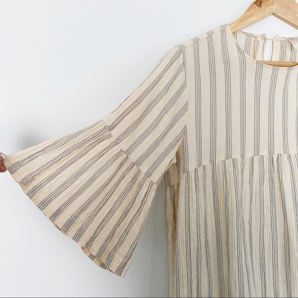RYLEE + CRU Bell Dress in Blue Stripe